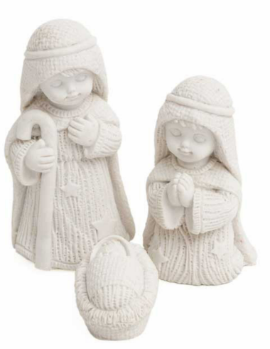 [KGR-92M003] Hl. Familie - poly/weiss - 4,5x3,5x8,5 cm