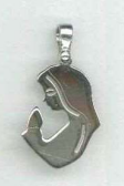 [MDZ-53M001] Praying Virgin Pendant - silver plated (15x20mm)