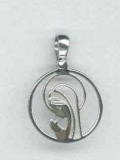 [MDZ-53M002] Medal Our Lady praying (cut-out) - silver plated 925‰ (16mm)