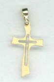[HKP-53M002] Croix/ croix découpé - paiton Plaqué Or 3μm (20x24mm)