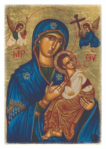 [ATM-04WC052] Magnet - 55x80mm - Our Lady of Help/blue