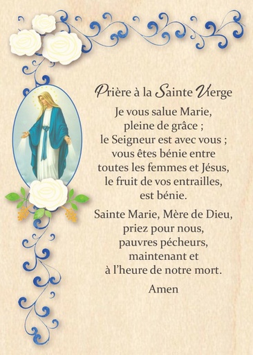 [ATM-04WC044] Magnet -55x80mm -  Vierge Miraculeuse + prière FR