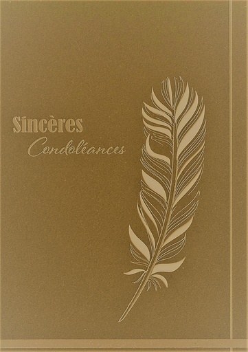 [CRT-50CON1768] Wenskaart Sincères condoléances/laser - 12x17cm/cello+omslag
