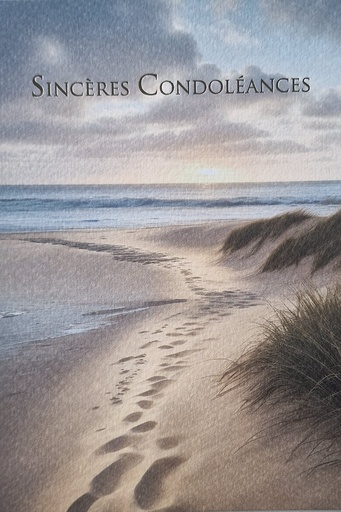 [CRT-50CON10082] Doppelkarte/Umschlag in Cello - 12x17cm - Sincères Condoléances