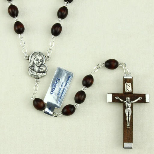 [RZK-55M005P] Rosary wood/chain/double - palissander