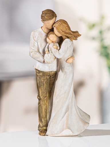 [BLD-30M004] Figur Familie 'Verbundenheit' - 23cm - Kunstharz/naturfarben