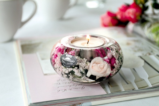 [KAN-30M010] 'Dreamlight' Little Rose  - 9cm /verre assorti