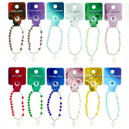 [ARM-35DIS01SD] 12x12 Armbanden vd 'Maand' - imitatie kristal - ZONDER DISPLAY