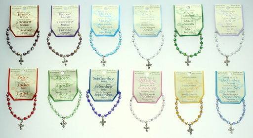 [ARM-35DIS01SD] 12x12 Bracelets 'Mois' - imitation cristal SANS DISPLAY