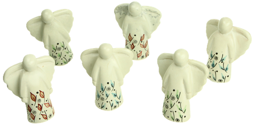 [MRL-831302] Lot de 6 anges 'Fleuri' - Maria-Laach - couleur assorti (60-70mm)