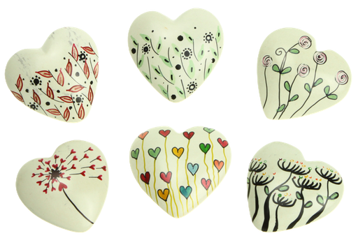 [MRL-831306] Herzen 'Blumen' - Farbig sortiert VE12 (Ø40mm)