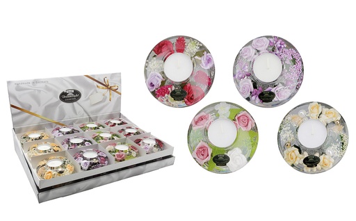 [KAN-30M011D] 'Dreamlight' Rosengarten - 9,5cm - verre/Ufo - assortiment - Display 24pcs