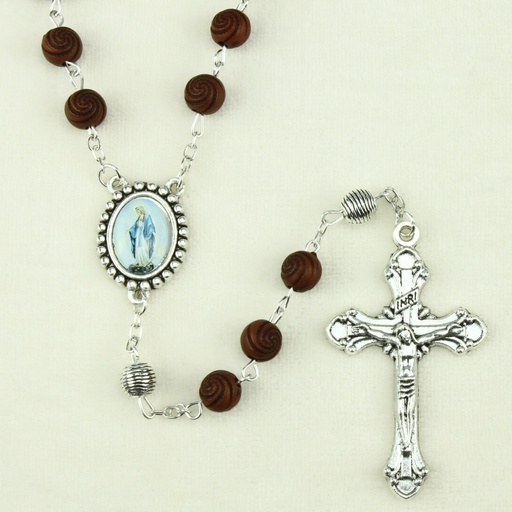 [RZK-35M002BR] Rosenkranz - Holz/braun  (⌀ 7mm)