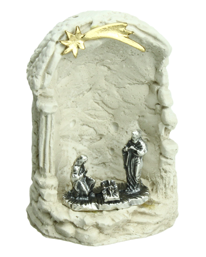 [KGR-35M001] Kerstgroep kunsthars - Ruïne (40x60mm)