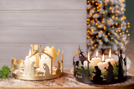 [KAN-30M014] Kandelaar 'Kerstgroep' - assorti (140x200mm)