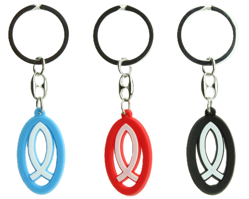 [SLH-72ICT363] Sleutelhanger Ictus - rubber/assorti (25x80mm)