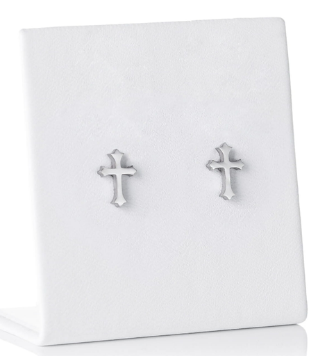 [BDO-72M003] Boucles d'oreille - Inox - croix