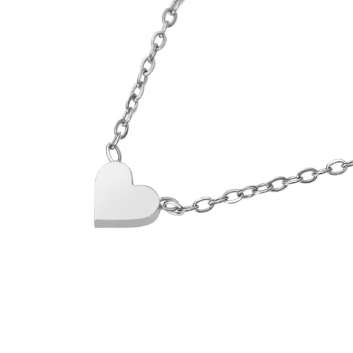 [KET-99M07HRT] Halskette versilbert - "Love it- Collection"  - Herz (42+5cm)