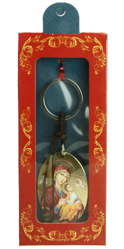[SLH-09M03PS] Schlüsselanhänger - Ikoon/vergoldet - Madonna der I.W. Hilfe (35x110mm)