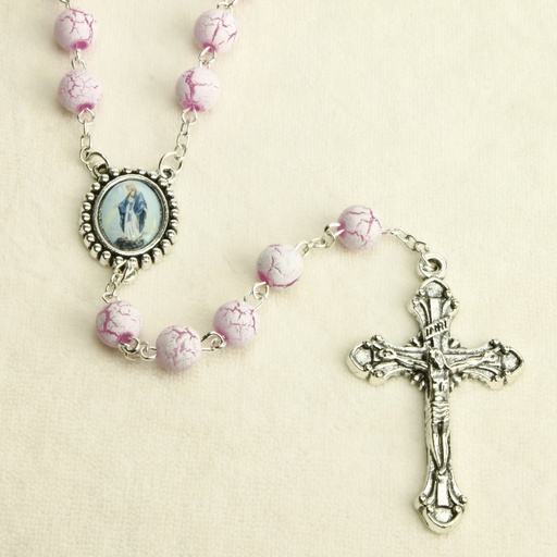 [RZK-35M001VI] Rosenkranz - plastik/rosa  (⌀ 8mm)