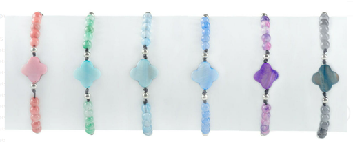 [ARM-72M005] Armband op koord - tientje/imm. nacre assorti