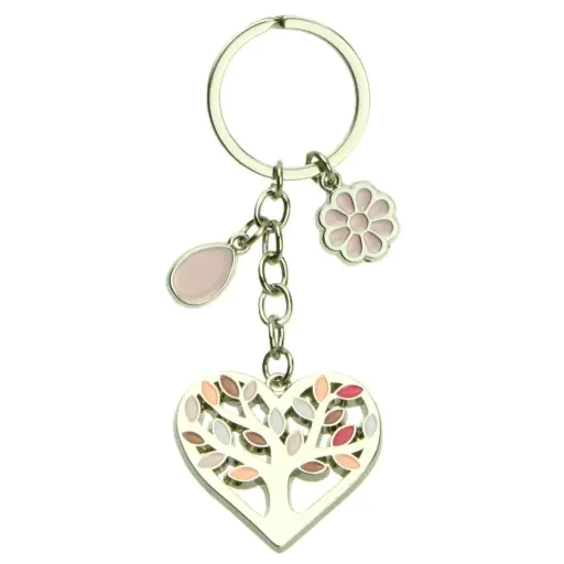 [SLH-30M002] Porte-clef Coeur/ADV - métal/émaille (100x40mm)