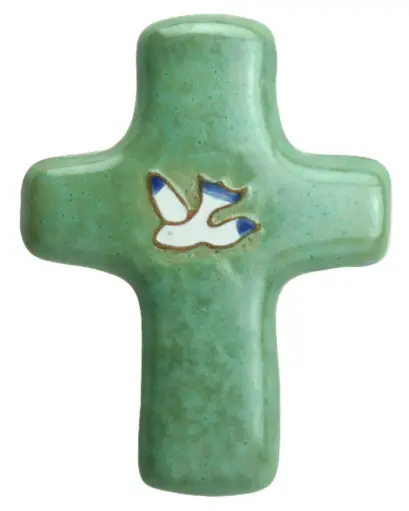 [MKR-02DF1F] Cross ceramic - Pigeon -  (85x115mm)