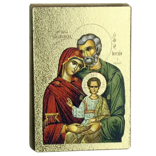[IKO-35L1FAM] Icône/imprimé doré - Ste Famille (65x95mm)