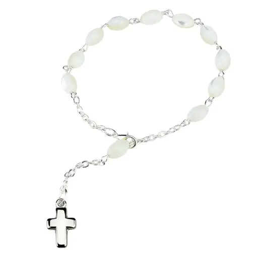 [ARM-35M015] Bracelet - dizainier - perle nacre ovale