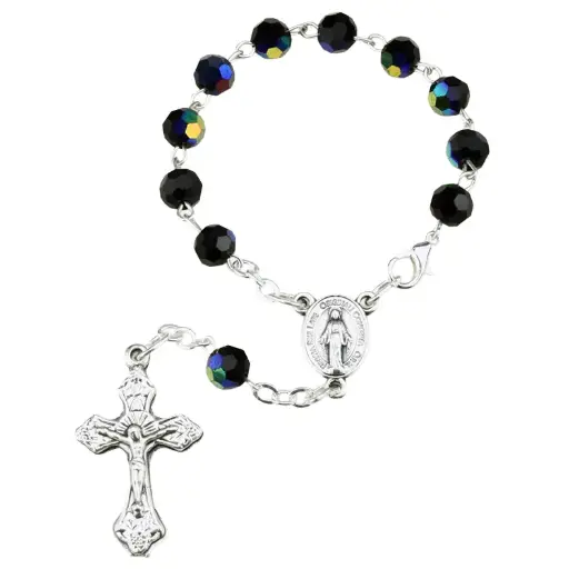 [TNT-35M007SCA] Small rosary -  semi-cristal - scarabe - 6mm