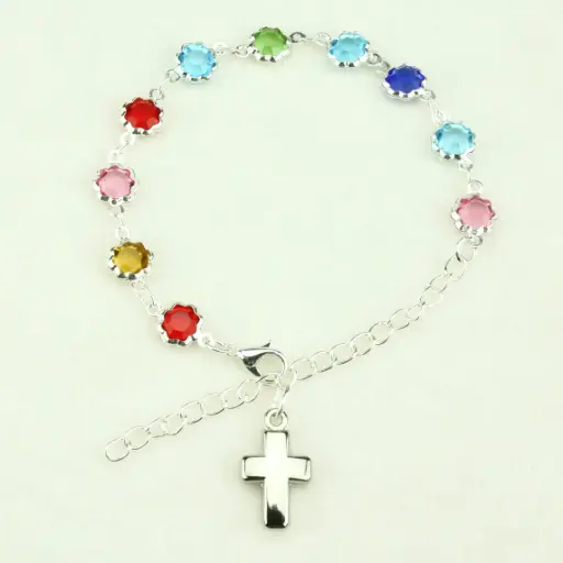 [ARM-35M017MC] Armband 'Blume"serie - imit. Kristal/≠ Farbe