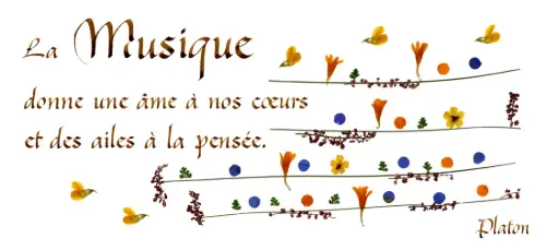 [PDO-00CFR103] Kaart serie 'Citations - La Beauté' - 'La musique donne une âme...' - 10,5x21cm + envel.
