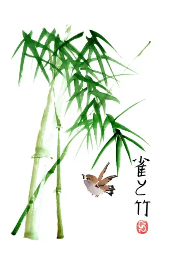 [PDO-00NG018] Dubbelkaart serie 'Japonaise' - Roseaux 018 - 10x15cm + envel.
