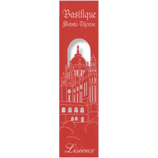 [PDO-00MPL919] Marque-page découpé - Basilique Lisieux - assorti (52,5x210mm)