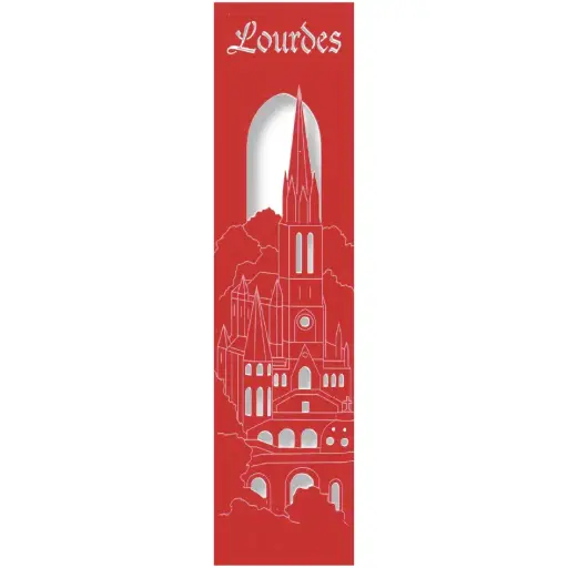 [PDO-00MPL936] Marque-page découpé - Lourdes - assorti (52,5x210mm)