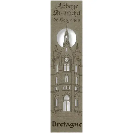 [PDO-00MPL983] Marque-page découpé - Abbaye Kergonan - assorti (52,5x210mm)