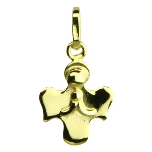 [MDP-10ENG01] Pendentif Ange - Argent 925% 3µm Plaqué Or (Ø13mm)