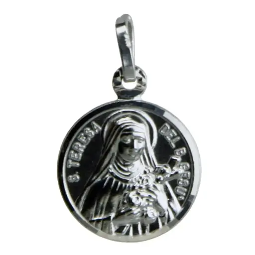 [MDZ-10THE010] Médaille Ste Thérèse - Argent 925% (Ø14mm)