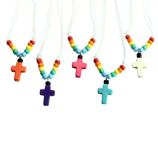 [HKM-85M01] Cordon avec croix - assorti couleur (16x12mm)