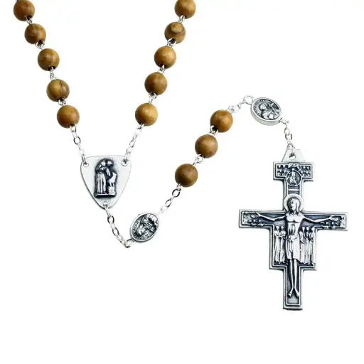 [RZK-05M05] Chapelet St François - bois d'olivier (Ø6mm)