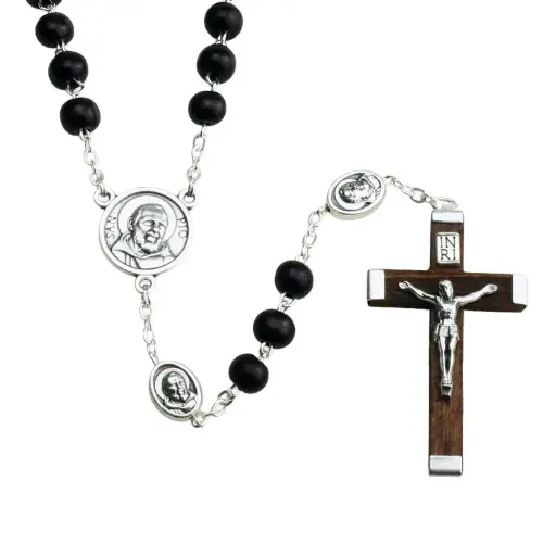 [RZK-05M08] Rosari Holy P.Pio - wood/dark (Ø6mm)