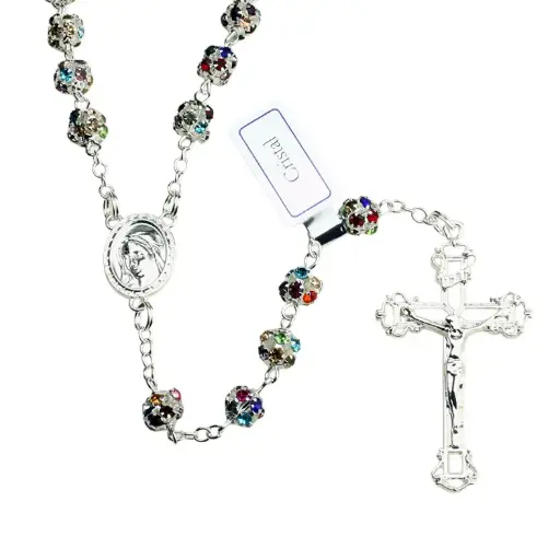 [RZK-05M10] Chapelet - Swarovski - multi-couleur (Ø8mm)