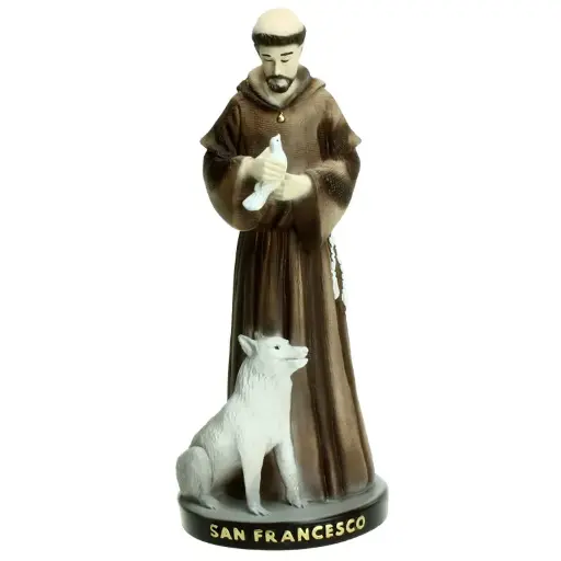 [BLD-82FRA20] Statue Hl.Franziskus - Kunstharz/farbig - 20cm