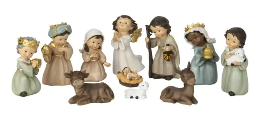 [KGR-79M7922] Krippenfiguren-Set 11 Teile Bemalt (12,5cm)