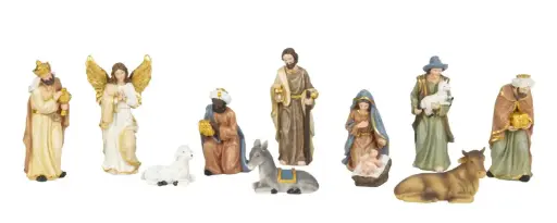 [KGR-79M1928] Personnage de crèche/11pièces - résine/coloré (13cm)