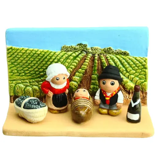 [KGR-85BOR01] Kerstgroep "Frankrijk/Bordeaux" - 7x9cm