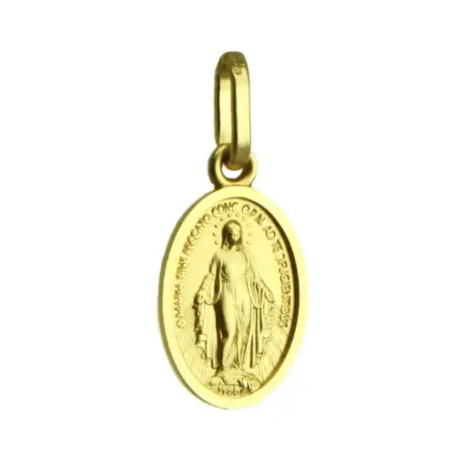 [MDP-55WON03] Médaille Miraculeuse/bord -  Plaqué Or (9x14mm)