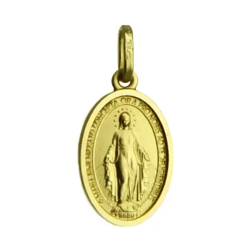 [MDP-55WON04] Médaille Miraculeuse/bord -  Plaqué Or (12x17mm)