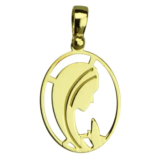 [MDP-55M01] Betende Madonna/stilliert - 925% Silber vergoldet (14x17mm)