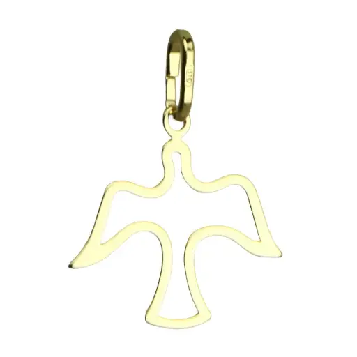 [HKP-55M01] Duifje uitgesneden - Ag 925‰ Pl-goud (15x18mm)